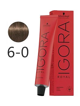 Краска для волос темно-русый натуральный - Schwarzkopf Igora Royal 6-0